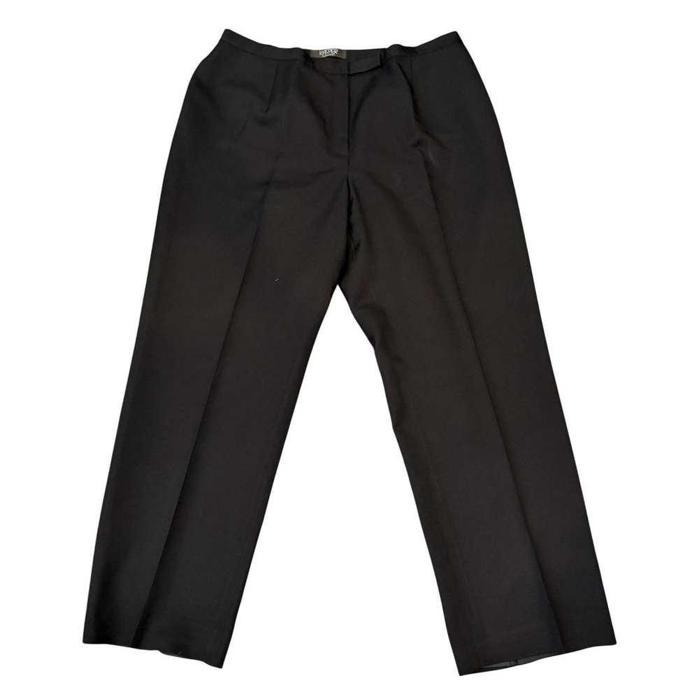 Kasper Dress Pants Women Black Lined Straight Leg Career Professional 16W